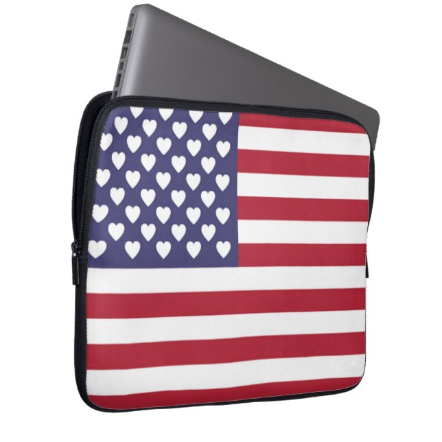 I KÄRLEK AMERIKAS FÖRENTA STATER LAPTOP FODRAL (Framsidan Höger)