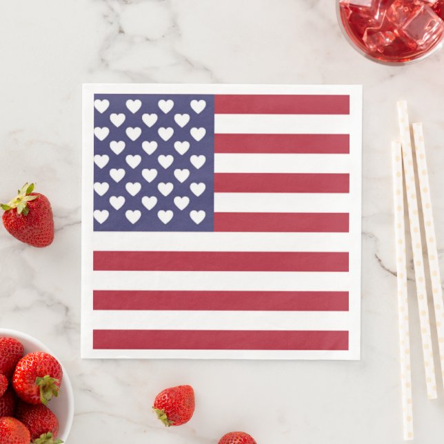 I KÄRLEK AMERIKAS FÖRENTA STATER PAPPERSSERVETT (Insitu)