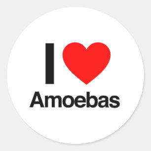 i kärlek amoebas runt klistermärke