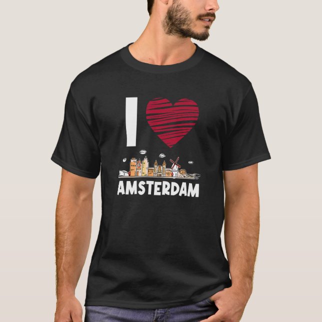 I Kärlek Amsterdam T Shirt (Framsida)