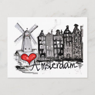 I kärlek Amsterdam Vykort
