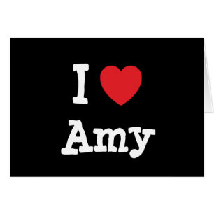 I kärlek Amy hjärta T-Shirt Hälsningskort