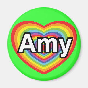 I kärlek Amy, regnbåge hjärta Magnet