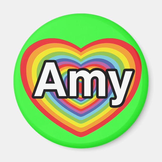 I kärlek Amy, regnbåge hjärta Magnet (Framsidan)