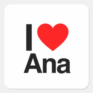 i kärlek ana fyrkantigt klistermärke