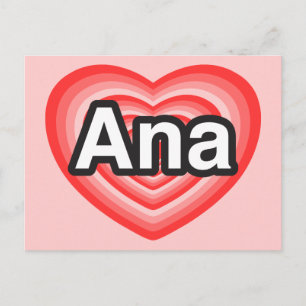 I kärlek Ana. Jag kärlek du Ana. Hjärta Vykort