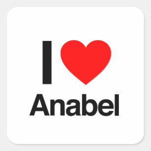 i kärlek anabel fyrkantigt klistermärke