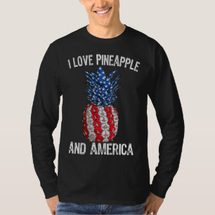 I Kärlek anas och amerikanska Flagga USA 4 juli T Shirt
