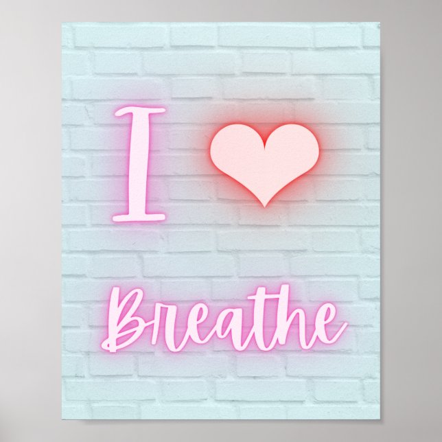 I kärlek andas neon-skript poster (Framsidan)
