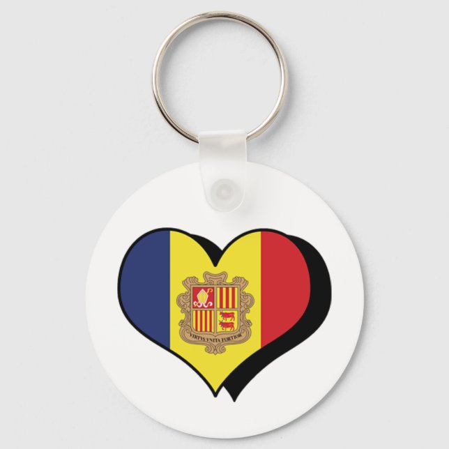 I Kärlek Andorra Keychain Nyckelring (Framsida)