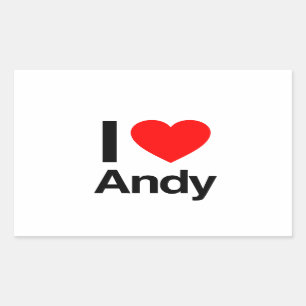 i kärlek andy rektangulärt klistermärke
