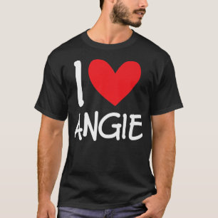I Kärlek Angie Namn Personlig Girl Woman BFF Frie T Shirt