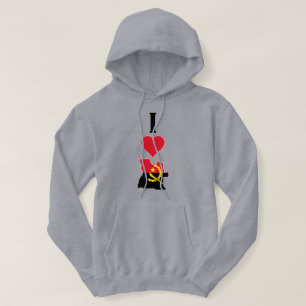 I Kärlek Angola-Lodrät Hjärtar jag Angola Land Fla Hoodie