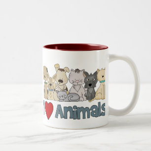I Kärlek Animals Två-Tonad Mugg