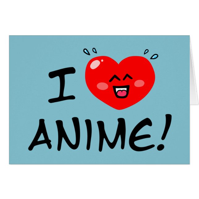 I Kärlek Anime Hälsningskort (Framsidan Horizontal)