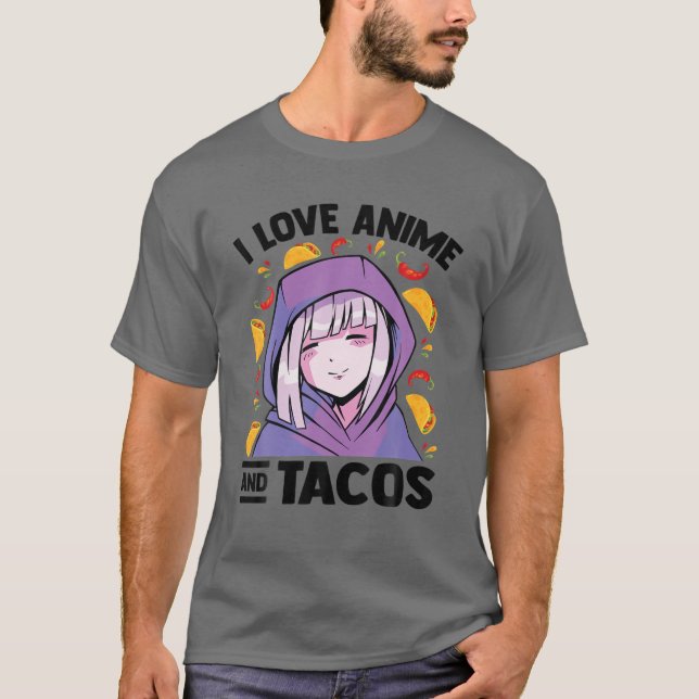 I Kärlek Anime och Avocados - Kawaii Blushing Otak T Shirt (Framsida)