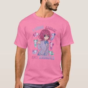 I Kärlek Anime och Axolotls - Kawaii Otaku - Cute  T Shirt
