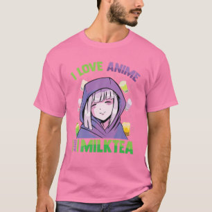 I Kärlek Anime och Mjölk Tea - Kawaii Blushing Ota T Shirt