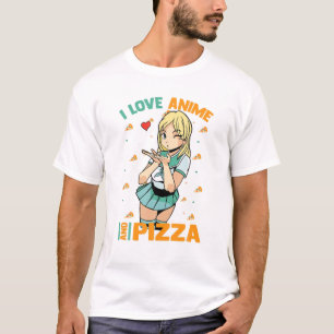 I Kärlek Anime och Pizza - Cute Kawaii - Manga Ota T Shirt