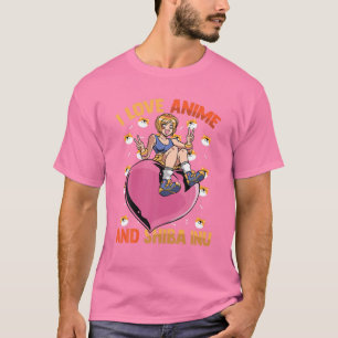 I Kärlek Anime och Shiba Inu - Cute Kawaii Heart G T Shirt
