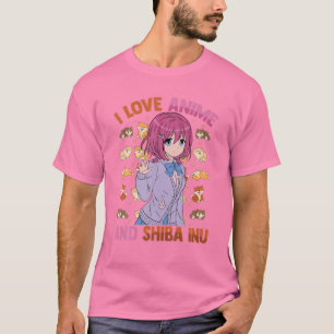 I Kärlek Anime och Shiba Inu - Kawaii Otaku - Cute T Shirt