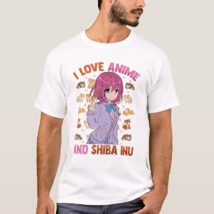 I Kärlek Anime och Shiba Inu - Kawaii Otaku - Cute T Shirt