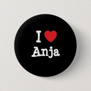I kärlek Anja, hjärta T-Shirt Knapp
