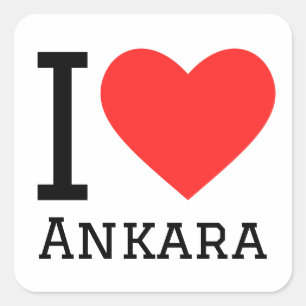 I kärlek Ankara Fyrkantigt Klistermärke
