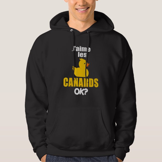 I Kärlek Ankor Gult Anka Rubber Anka Hoodie (Framsida)