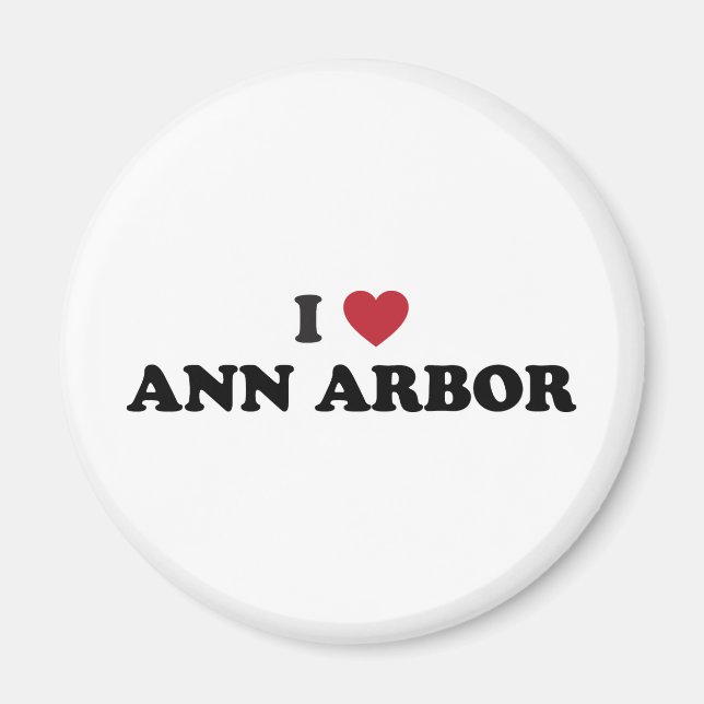 I Kärlek Ann Arbor Michigan Magnet (Framsidan)