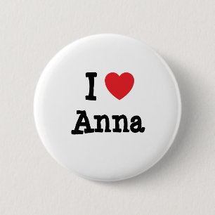 I kärlek Anna hjärta T-Shirt Knapp