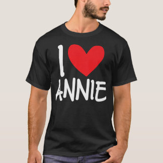 I Kärlek Annie Namn Heart Personlig Manar Guy BFF  T Shirt