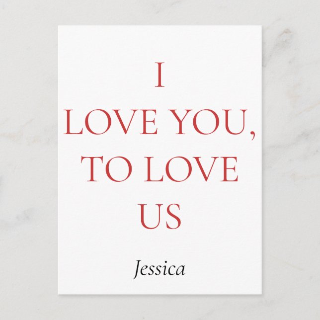 I kärlek anpassar du och oss personlighet vykort (Framsida)