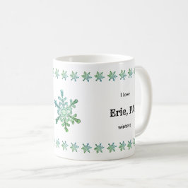 I Kärlek Anpassningsbar City Winters Erie PA Snowf Kaffemugg