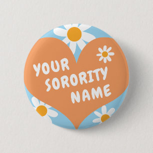 I Kärlek Anpassningsbar Sorority Namn Big Heart Re Knapp