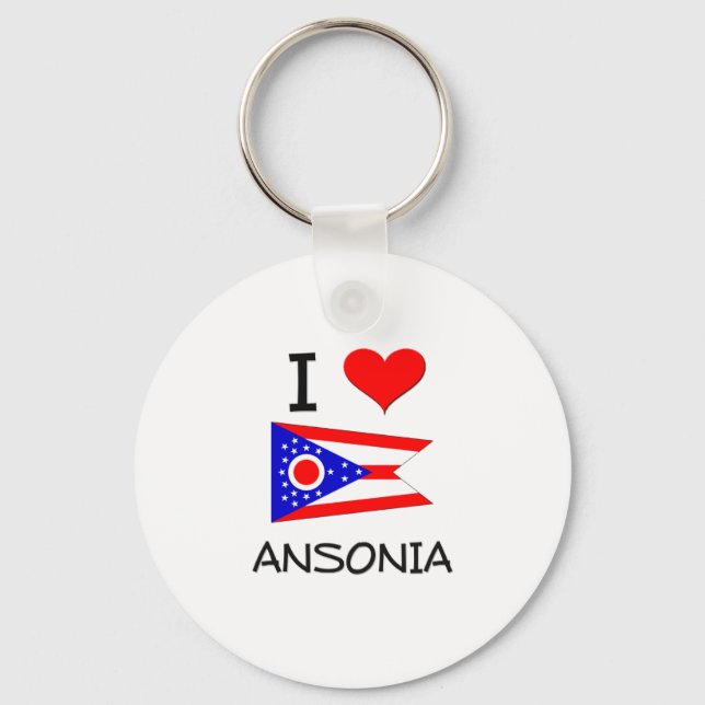 I Kärlek Ansonia Ohio Nyckelring (Framsida)