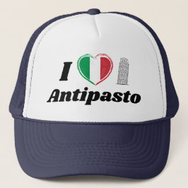 I Kärlek Antipasto Italy Heart Flagga Truckerkeps