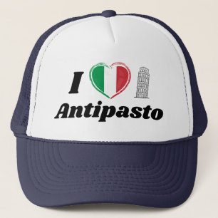 I Kärlek Antipasto Italy Heart Flagga Truckerkeps