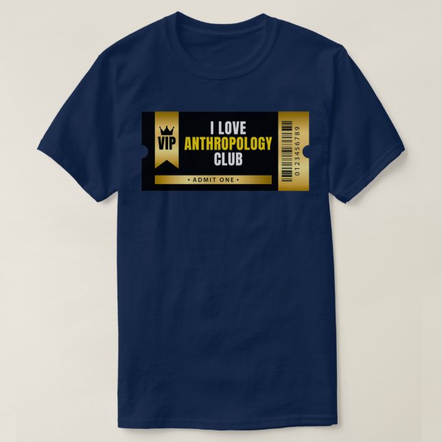 I Kärlek Antropologi Klubb Biljett T Shirt (Design framsida)