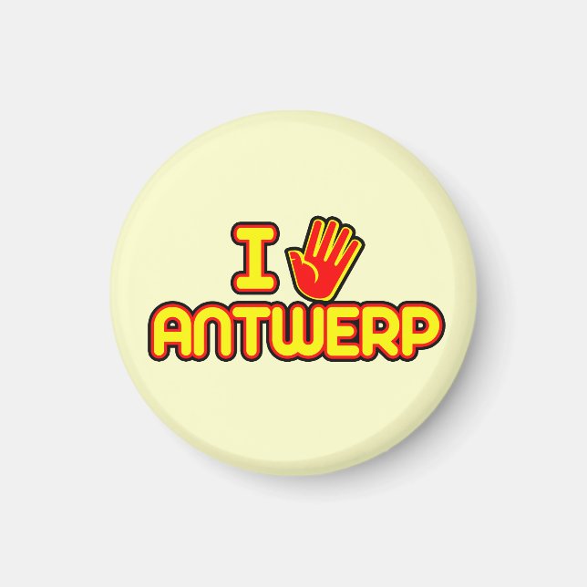 I Kärlek Antwerpen (hand) Magnet (Framsidan)