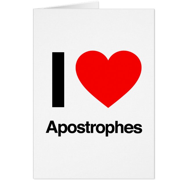 i kärlek apostrphes hälsningskort (Framsidan)