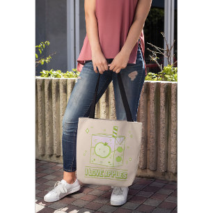 I Kärlek-äpplen - Kawaii Juice Box Design Tygkasse