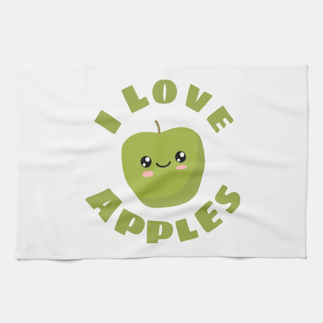 I kärlek Apples Kökshandduk (Horisontell)
