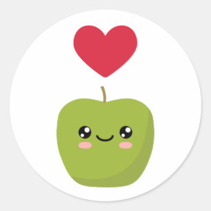 I kärlek Apples Runt Klistermärke