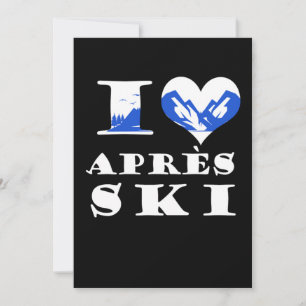 I Kärlek Apres Ski Skiing Snö Winter Sports Gift Inbjudningar