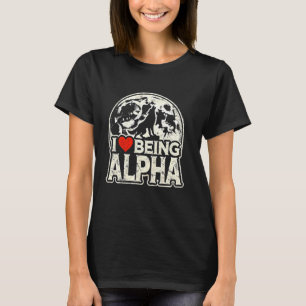 I Kärlek är Alfa Funny Moonlit Varg Mema Alpha I T Shirt