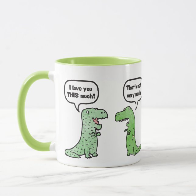 I Kärlek ÄR DET MYCKET (T-Rex) Mugg (Vänster)