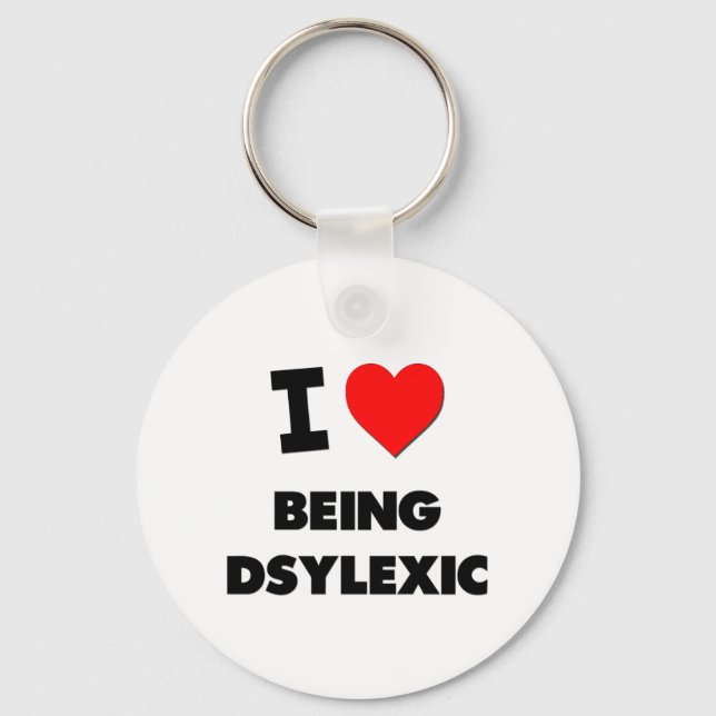 I Kärlek är Dsylexic Nyckelring (Framsida)