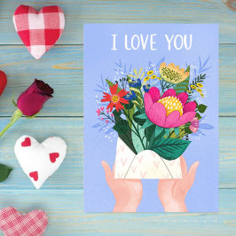 I kärlek är du Cute Flower Kuvert Valentine Helgkort