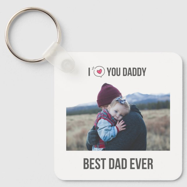 I KÄRLEK ÄR DU DADDY KEYCHAIN 2 PHOTO ANPASSNINGSB NYCKELRING (Framsida)